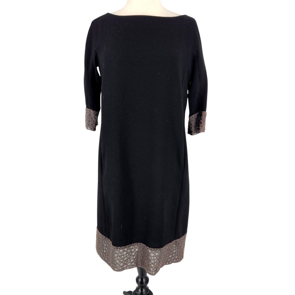 Vintage 49 AV by Junko Shimada Black Sheath Dress W/ Pockets Made in Japan